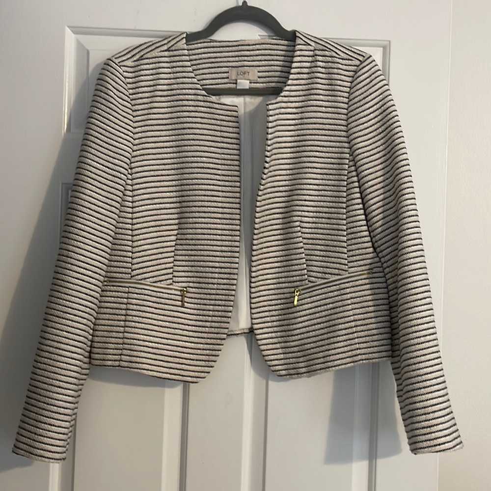 Loft spring blazer! Soft touches of pink and purple.